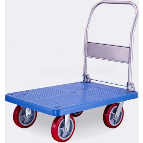 Lightweight plastic flatbed mute folding trolley heavy duty truck trailer trolley small cart