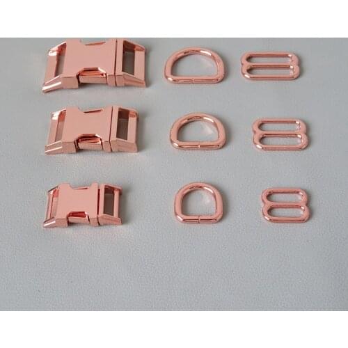 10Sets/Lot Webbing Straps Strong Metal Buckle For Dog Collar Paracord Adjusters Belt Loop D Ring Accessory Outdoor Hardware