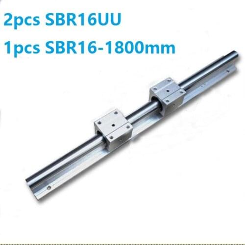 1pcs SBR16 - 1800mm linear rail guide support + 2pcs SBR16UU linear bearing blocks open for cnc router parts