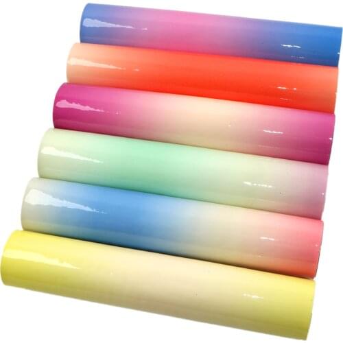 Tie Dye Faux Leather Sheets Striped Rainbow Color Bump Texture Glossy Synthetic Leather Fabric 20x33cm for DIY Earrings Hair Bow