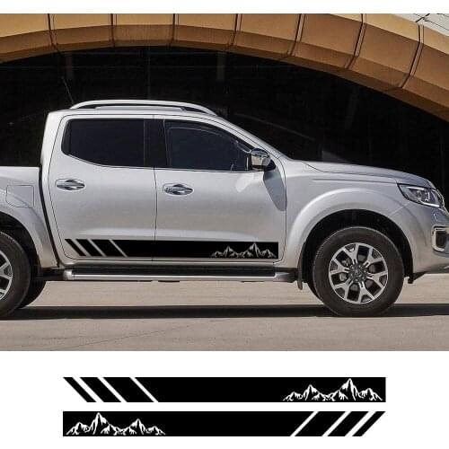 For Renault Alaskan Car Stickers Pickup Door Side Skirt Stripes Decals Truck Mountain Vinyl Custom Decor Covers Auto Accessories