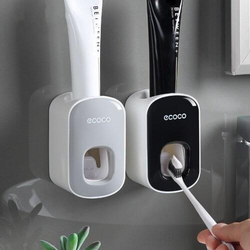 2021 New Wall Mounted Automatic Toothpaste Dispenser Squeezers Bathroom Accessories Toothpaste Rack Dispensador Pasta Dientes