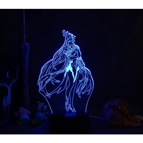 3D Illusion Night Light Genshin Impact Lamp Hot Game Light for Bedroom Decor LED Light Atmosphere Bedside Night Lamps Kids Gift