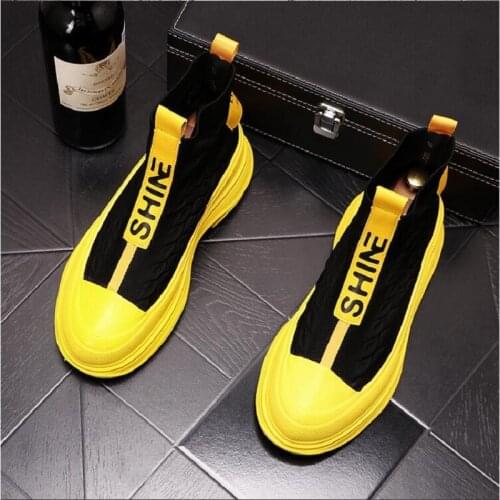 New Luxury High Quality Men Street Mesh Socks Shoes New High-Top Chic Casual Shoes Men Sneakers ankle Boot For Boyfriend 1H25