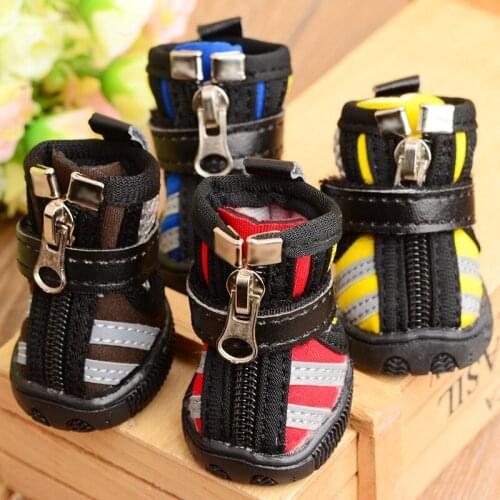 Pet Dog Shoes Stripe Waterproof Snow Shoes For Dogs Winter Warm Anti-slip Dog Boots For Small Dogs Cat Chihuahua Pug Pet Product