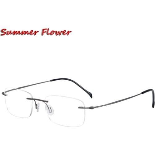 2 g Men Prescription Eyeglasses Graduation Lenses Light Optical Frames Rimless Titanium Spectacle Frame for Women