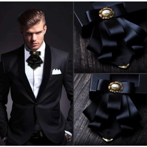 I-Remiel British Style Multi-layer Fabric Bow Tie Wedding Groom Formal Collar Shirt Dress Necktie Cravat Clothing & Accessories