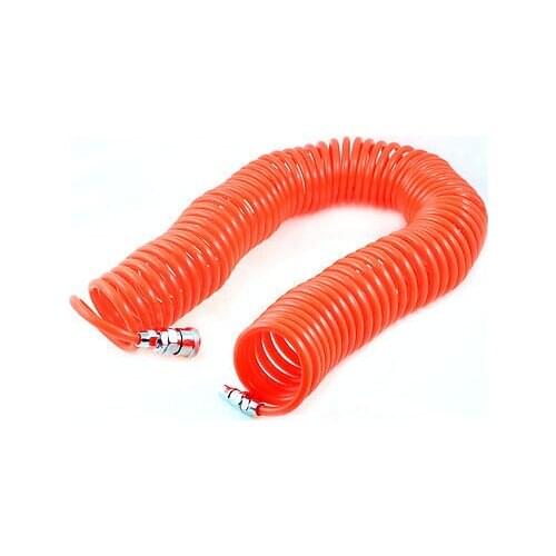12M Length 8mm x 5mm Quick Connector Polyurethane Tube Pipe PU Hose Orange Red