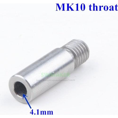 1pcs MK10 Extruder Throat Barrel Stainless steel 4.1mm hole M7 thread for FlashForge MK10 3D printer parts