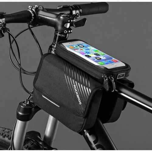 ROCKBROS Bike Frame Bag Top Tube Front Bicycle Bags Phone Case 6inch MTB Tool Bag Road Bicycle Pannier Mountain Bike Accessories