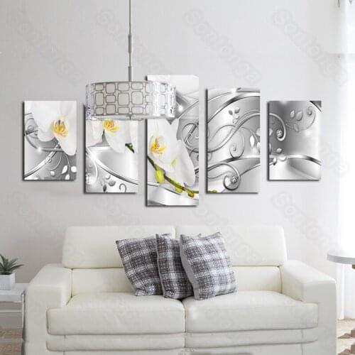 Light Luxury Flower White Decorative Painting Simple Style Modern Porch Living Room Corridor Study Room Hotel Painting Wall