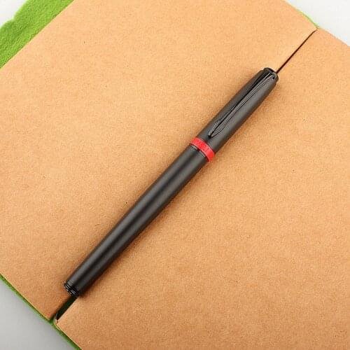 Luxury Quality 8001 Metal Black red Fountain Pen Financial Office Student School Stationery Supplies Ink Pens