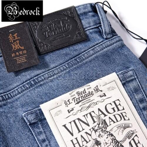 RT 13oz vintage 511 mens jeans washed light blue Summer thin Ami khaki straight denim jeans Manual whitening distressed