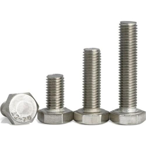 M8 /M10 /M12 Stainless Steel Hexagonal Screws Outside Hex Bolts DIN933 Screws For Electric Machine Equipment Wheel Construction