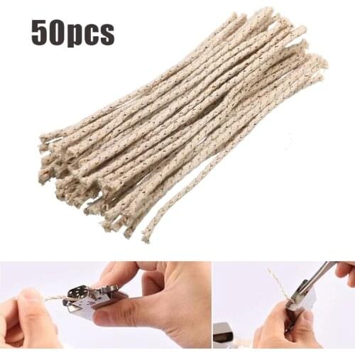 50pcs/Lot Replacement Copper Wire Cotton Core Wicks For Zippo Zorro Kerosene Oil Grind Wheel Petrol Lighter Accessory Wholesale