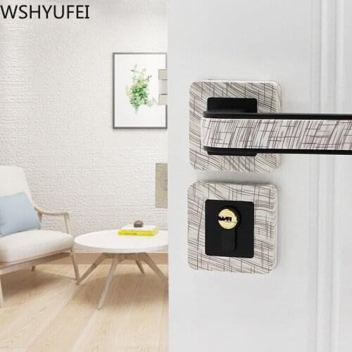 Modern Living Room Panel Split Lock Bedroom Bathroom Door Handle Lock Mute Anti-theft Lock Body Household Hardware Accessories