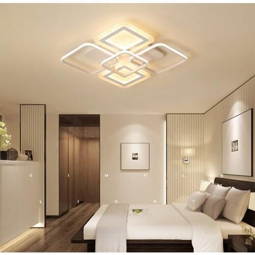 Led ceiling lamps bedroom living room geometric creative home ceiling lamp ultra-thin Indoor Lighting RC Dimmable Pendant light