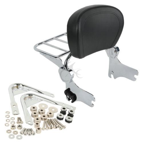 Motorcycle Backrest Sissy Bar Luggage Rack & Docking Hardware Kit For Harley Touring Road Glide Road King Street Glide 1997-2008