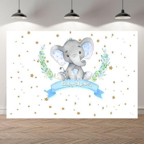 Thinvinyl new born elephant BirthdayParty baby shower BannerBackgrounds Printed Professional Indoor Photographic studio Backdrop