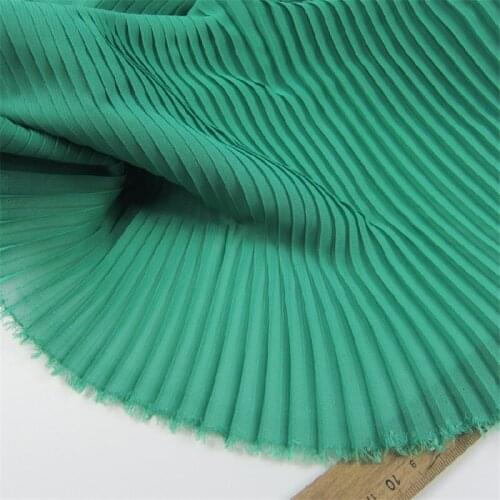 1 Yard Glass Green Chiffon Ruffled Lace Fabric Frill Pleated lace Fabric For Houte Couture, Fashion Show, Costume design