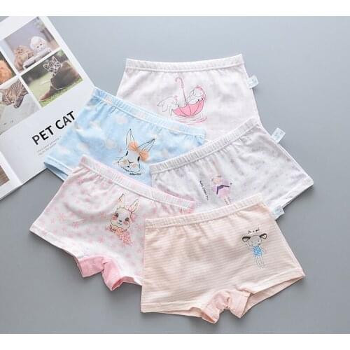 5Pcs/lot Girls Cotton Boxer Briefs Girl Panties Girls Boxer Shorts Childrens Panties Kids Underwear For 2-14 Years GU215