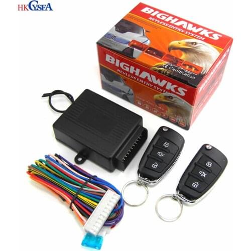 HKCYSEA Universal Car Central Locking Kit Auto Keyless Entry System Two Remote Controller Vehicle Door Lock Car Alarm M602-8118