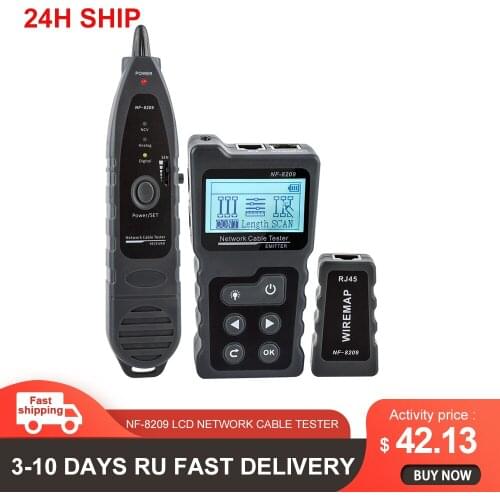 Multi-functional LCD Network Cable Tester Wire Tracker PoE Checker Inline PoE Voltage and Current Tester with Cable Tester