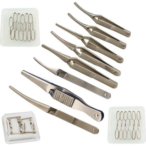 Stainless Steel Arterial Venous Clamp Blocking Clip Micro Clip-down Device Hemostat Tool
