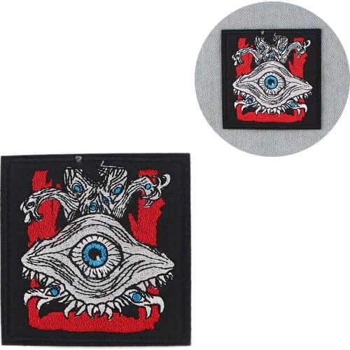 ZF1937 1pcs Scary Eye Devil Pacth Stickers Iron On Patches For Backpack Handbag Sew On Patches For T-shirt Jacket Backpack