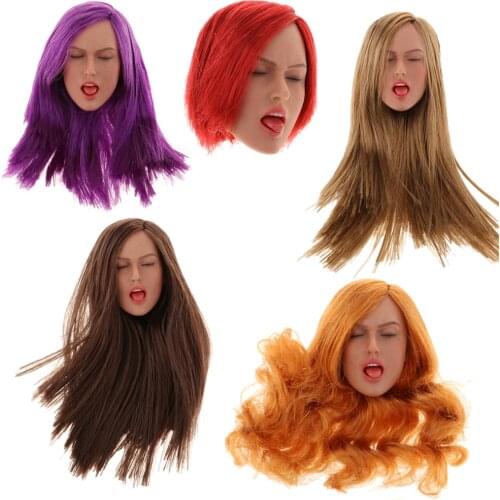 1/6th Scale Female Head Sculpture Sculpt for /Kumik 12inch Action Figure DIY - 5 Colors are Available