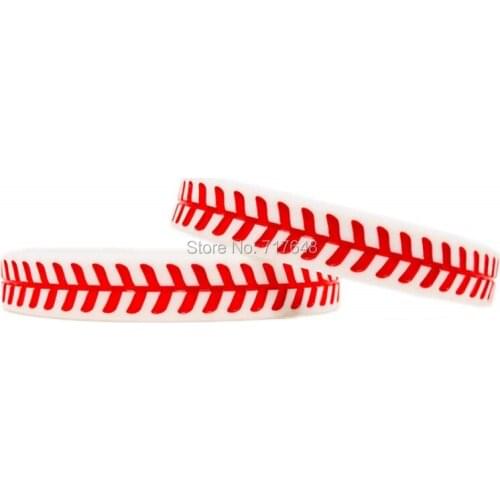 100pcs Inspirational Quote BASEBALL wristband silicone bracelets free shipping by ePacket A