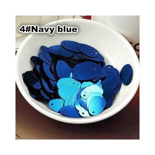 400pcs/lot 12*20mm Large Oval Egg Shape Sequins PVC Sequin Flat With Side Hole Belly Dance Garment Women Accessories Dark Blue