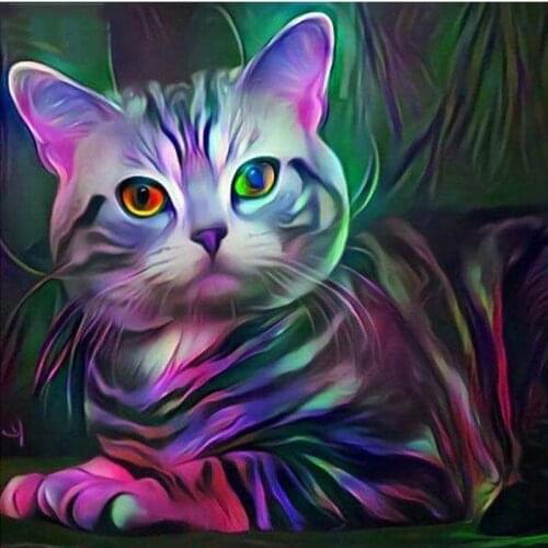 5D Diy Diamond Embroidery Full Drill Square Animal Pictuer Cat Diamond Painting Cross Stitch Mosaic Needlework Fashion Decor