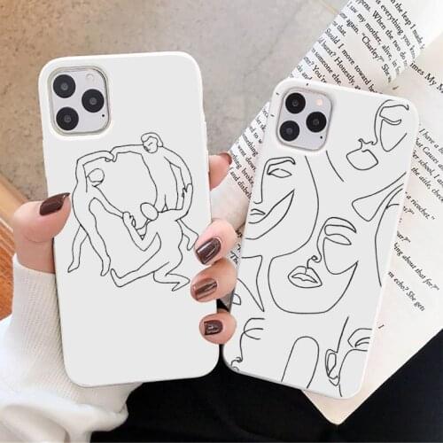 Simple art lines aesthetics fashion design coque shell Phone Case Candy Color for iPhone 6 7 8 11 12 s mini pro X XS XR MAX Plus