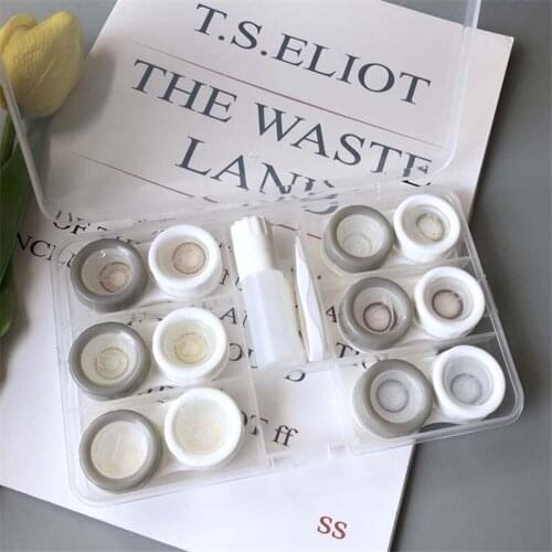 6 double Box Contact Lens Case Box Cartoon Candy colors beauty lens case contact lens travel storage box