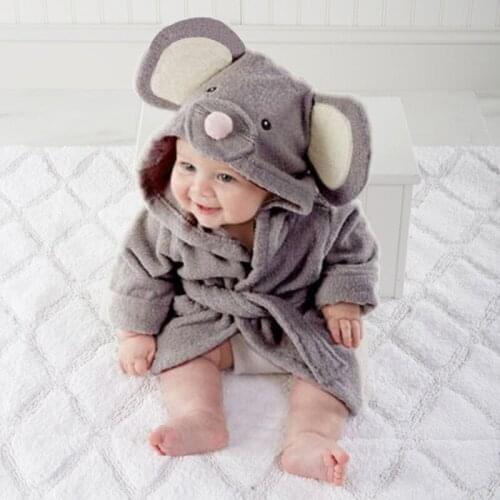 Childrens Sleepwear Girls Pajamas Sets Cartoon Panda Hooded Kids Boys Robe Clothes Winter Warm Flannel Bathrobes Baby Spa Robes