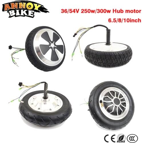 Hub motor electric balance car motor wheel electric scooter solid/vacuum tire motor 36/54V 250w/300w Hub motor 6.5/8/10inch