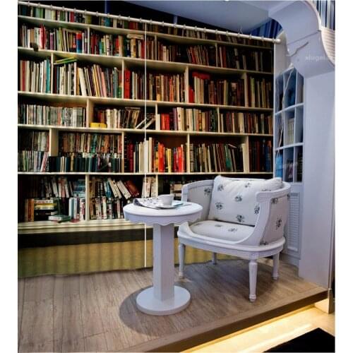 Customize 3d luxury modern curtains kids bedroom living room bookshelf soundproof curtains 3d short window curtains