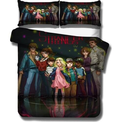 Stranger Things Bedding Set Duvet Covers Pillowcases Science Fiction Movies Comforter Bedding Set Bedclothes Bed Linen(NO sheet)