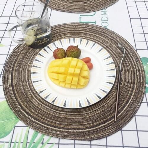 Round Design Table Ramie Insulation Pad Solid Placemats Linen Non Slip Table Mat Kitchen Accessories Decoration Home Pad Coaster