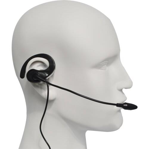 Motorcycle Headphone with PTT MIC 2 Pin Ear Hook Ear Bar Earpiecefor Kenwood KPG Baofeng Two Way Walkie Talkie Radio PTT Earpie