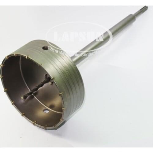 1pc 150mm Wall Impact Hummer Drill Bit Tool Kit Set Hole Saw Gun Cutter + SDS Plus Core Shaft For Wall Masonry Brick Stone New