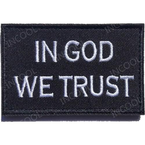IN GOD WE TRUST 3D Embroidery Patch Military Patches Tactical Combat Emblem Appliques Embroidered Badges Patch Drop Ship