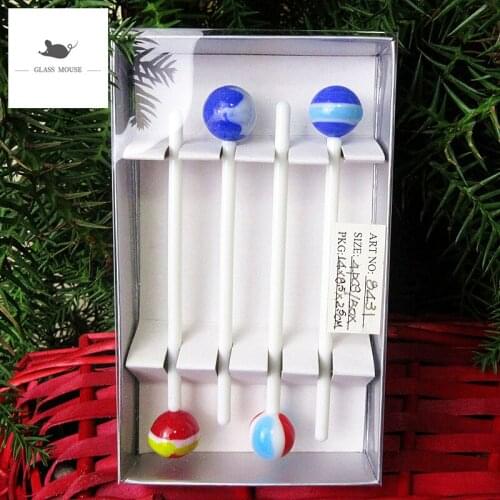 NEW sphere lollipop Ornament Gift Crafts Colorful Murano Style Glass Candy Decoration Christmas Sweets Festival Party for Kids
