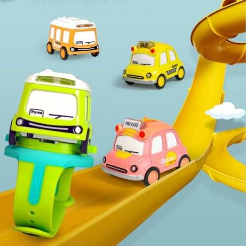 New Mini Cute Funny Electronic Cartoon Car Digital Fashion Watch with Sound Kids Toys Gift
