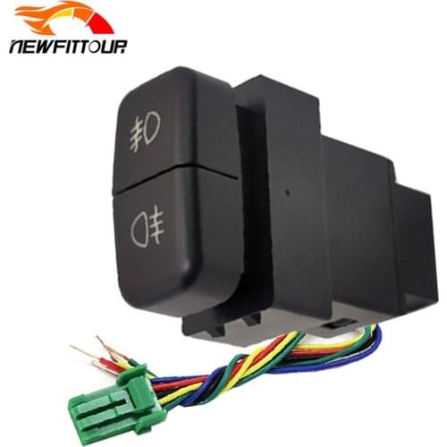 For Mitsubishi LancerX Red Light Car Front Rear Fog Light Switch Button With Connection Wire Dual Switch