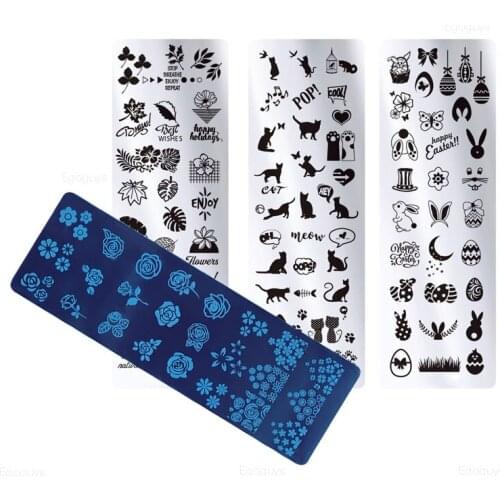 Nail Stamping Plates Line Pictures Nail Art Plate Stainless Steel Design Stamp Template for Printing Stencil Tools