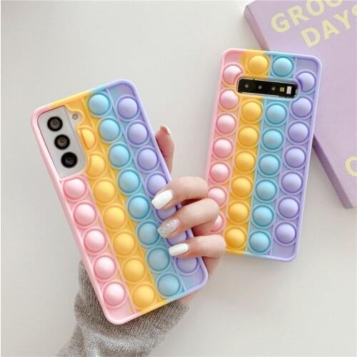 Reliver Stress Bubble Case For OPPO R17 R15 R9 R11 S Reno6 reno5 Reno3 4 Lite 4SE R9s R11s Soft silicone Anti-knock Phone cover