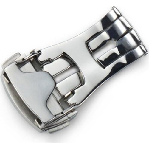 16mm 18mm 20mm silver 316L Stainless Steel Polished Deployment Watch Buckle Clasp For Omega Watch Strap Band