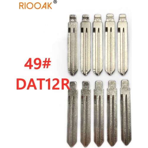 RIOOAK 10 pcs/lot #49 lishi DAT12R Metal Blank Uncut Flip KD VVDI Remote Key Blade for Nissan New Models Auto Replacement Parts